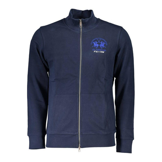 La Martina Blue Cotton Men Sweater