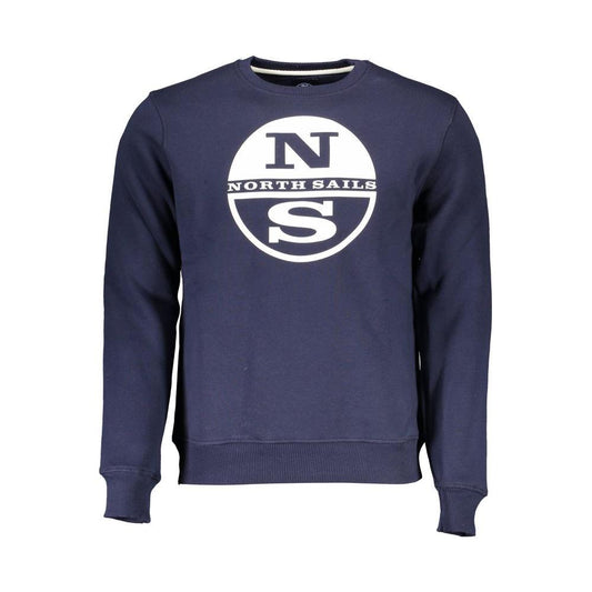 North Sails Blue Cotton Men Sweater North Sails Dark Slate Gray