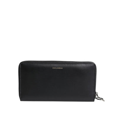 Dolce & Gabbana Black Blue Exotic Leather Embossed Continental Wallet