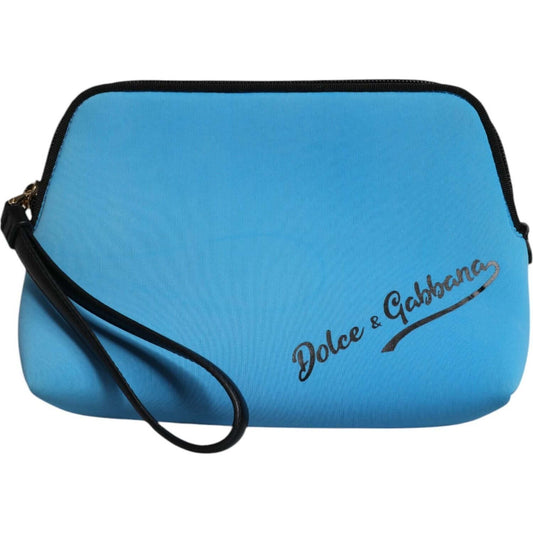 Dolce & Gabbana Blue DG Logo Print Clutch Zip Borse Pouch Bag 1728,67345645728,Bags,Blue,Clutch Bags - Women - Bags,Dolce & Gabbana,Material: 79% Nylon 16% spandex 5% Calf,Preowned / Defect,Women,Women - Bags Dolce & Gabbana BAG4604