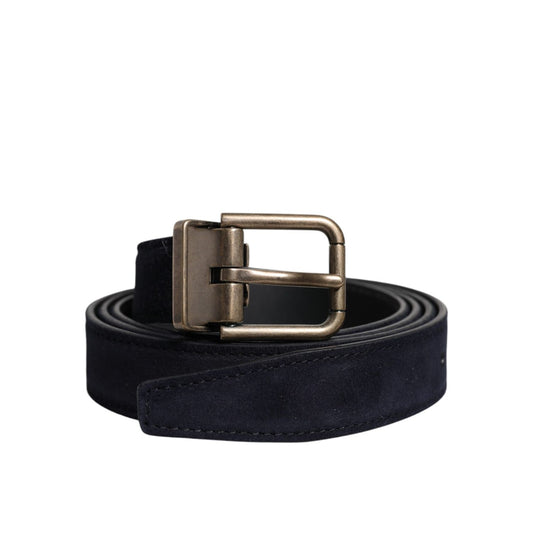 Dolce & Gabbana Black Goat Leather Metal Buckle Classic Belt Dolce & Gabbana