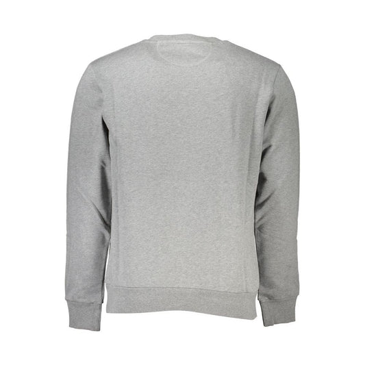 La Martina Chic Gray Crew Neck Cotton Sweatshirt La Martina Dark Gray