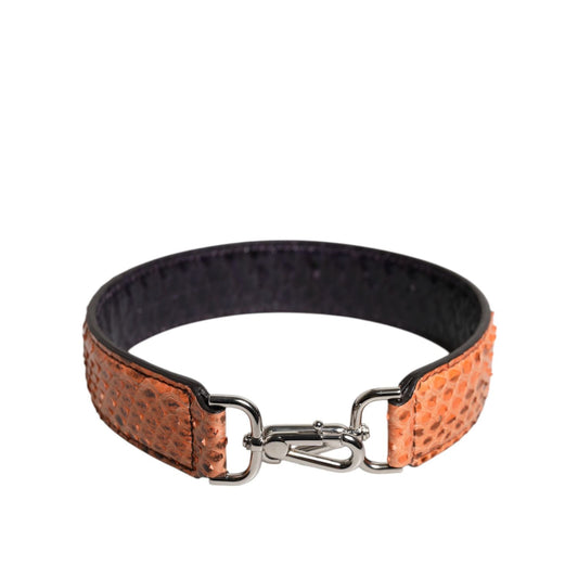 Dolce & Gabbana Black Beige Exotic Leather Bag Shoulder Strap