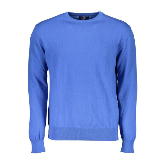 La Martina Blue Cotton Men Sweater La Martina Royal Blue
