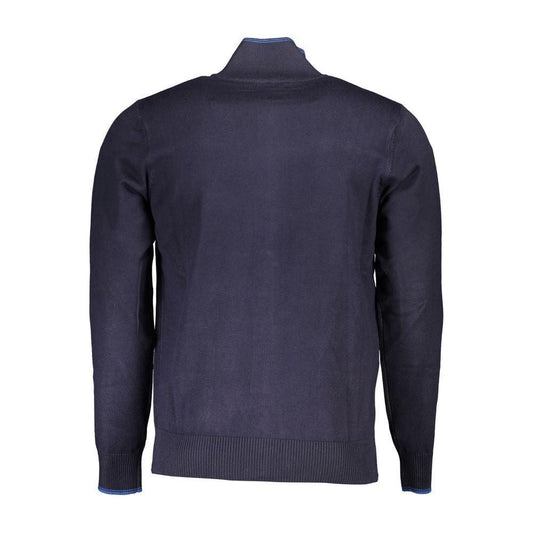 U.S. Grand Polo Classic Blue Zip Cardigan with Contrast Details U.S. Grand Polo Dark Slate Gray