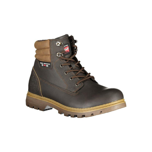 Carrera Elegant Brown Lace-Up Boots with Contrast Details Carrera Dark Slate Gray