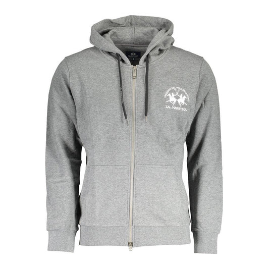 La Martina Gray Cotton Men Sweater