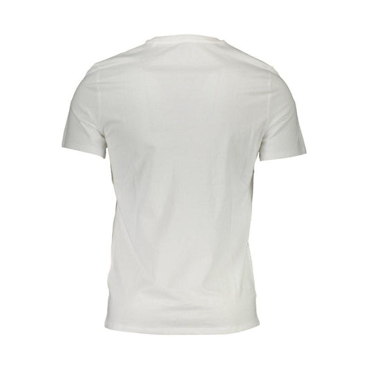 Guess Jeans White Cotton Men T-Shirt Guess Jeans Light Gray