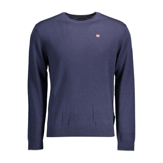 Napapijri Blue Wool Men Sweater Napapijri Dark Slate Gray