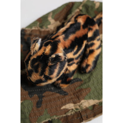 Dolce & Gabbana Multicolor Leopard Embellish Wide Brim Bucket Hat