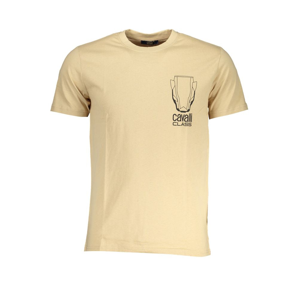 Cavalli Class Beige Cotton Men's T-Shirt