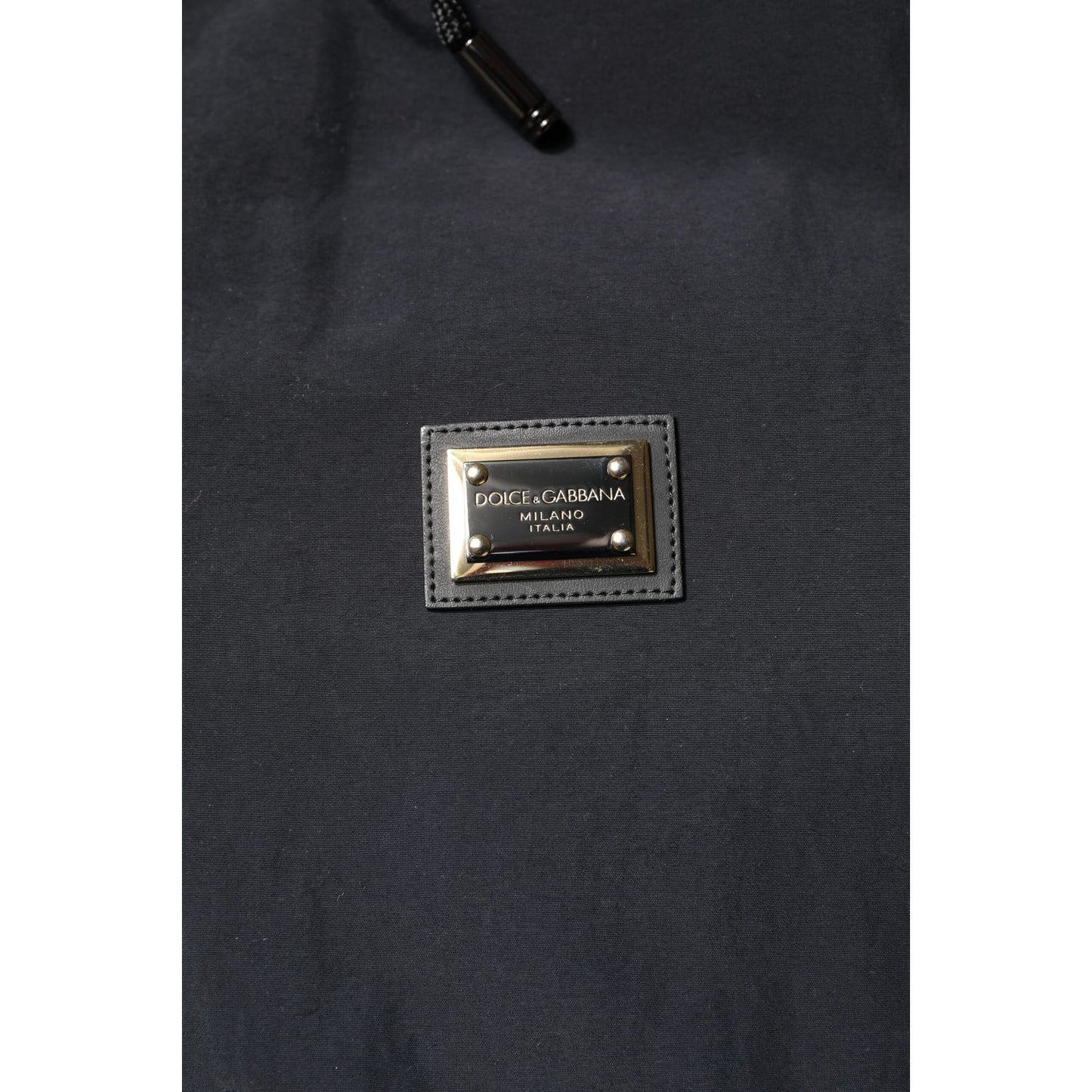 Dolce & Gabbana Black Nylon Full Zip Hooded Parka Jacket