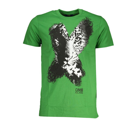 Cavalli Class Verde Cotton Men T-Shirt 1728,67403481248,Cavalli Class,Clothing,Green,L,Men,New with tags,T-Shirts - Clothing,T-Shirts - T-Shirts - Clothing,XL,XXL
