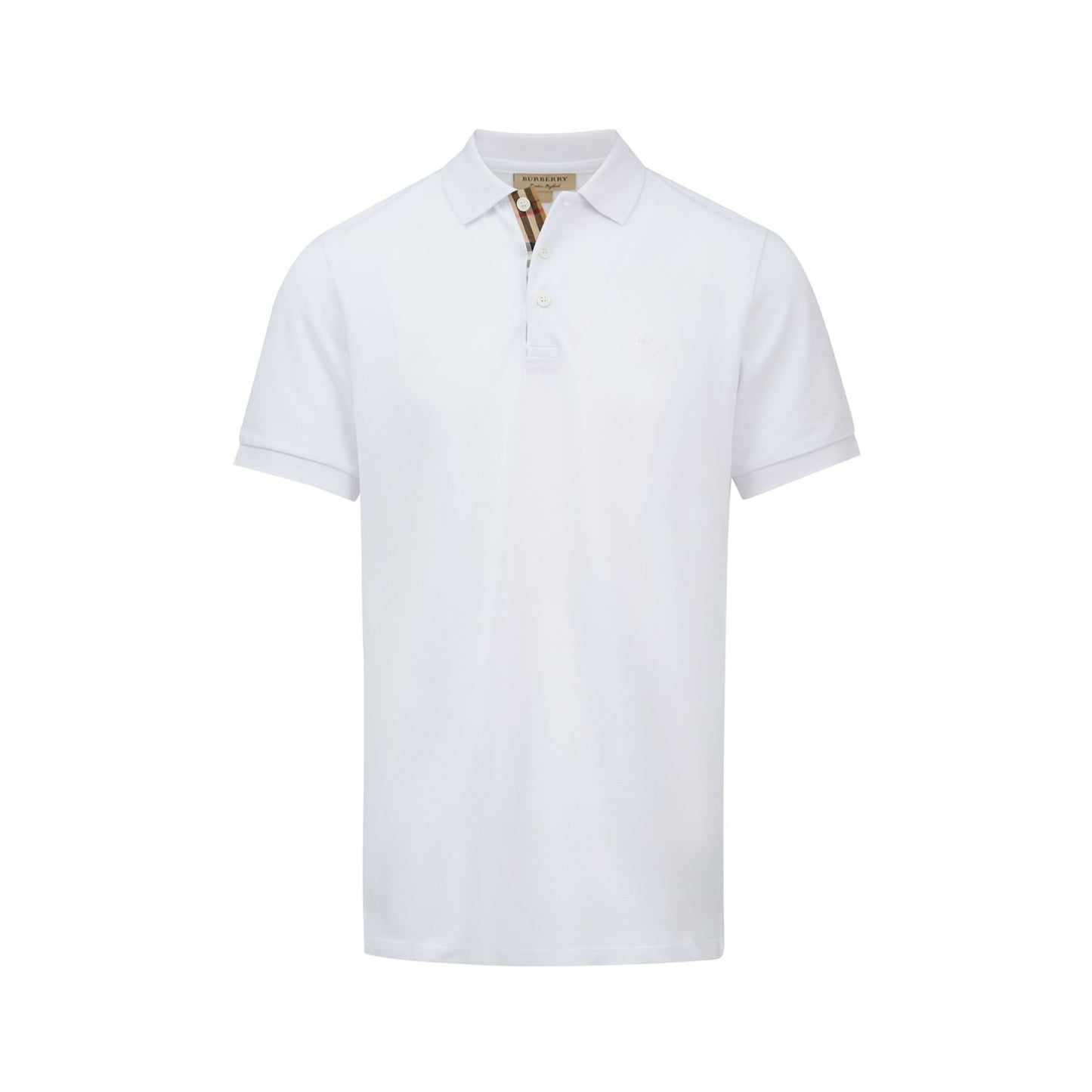 Burberry White Cotton Collared Polo Shirt