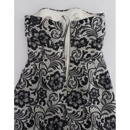 Dolce & Gabbana White Floral Lace Silk Corset Maxi Dress Dolce & Gabbana