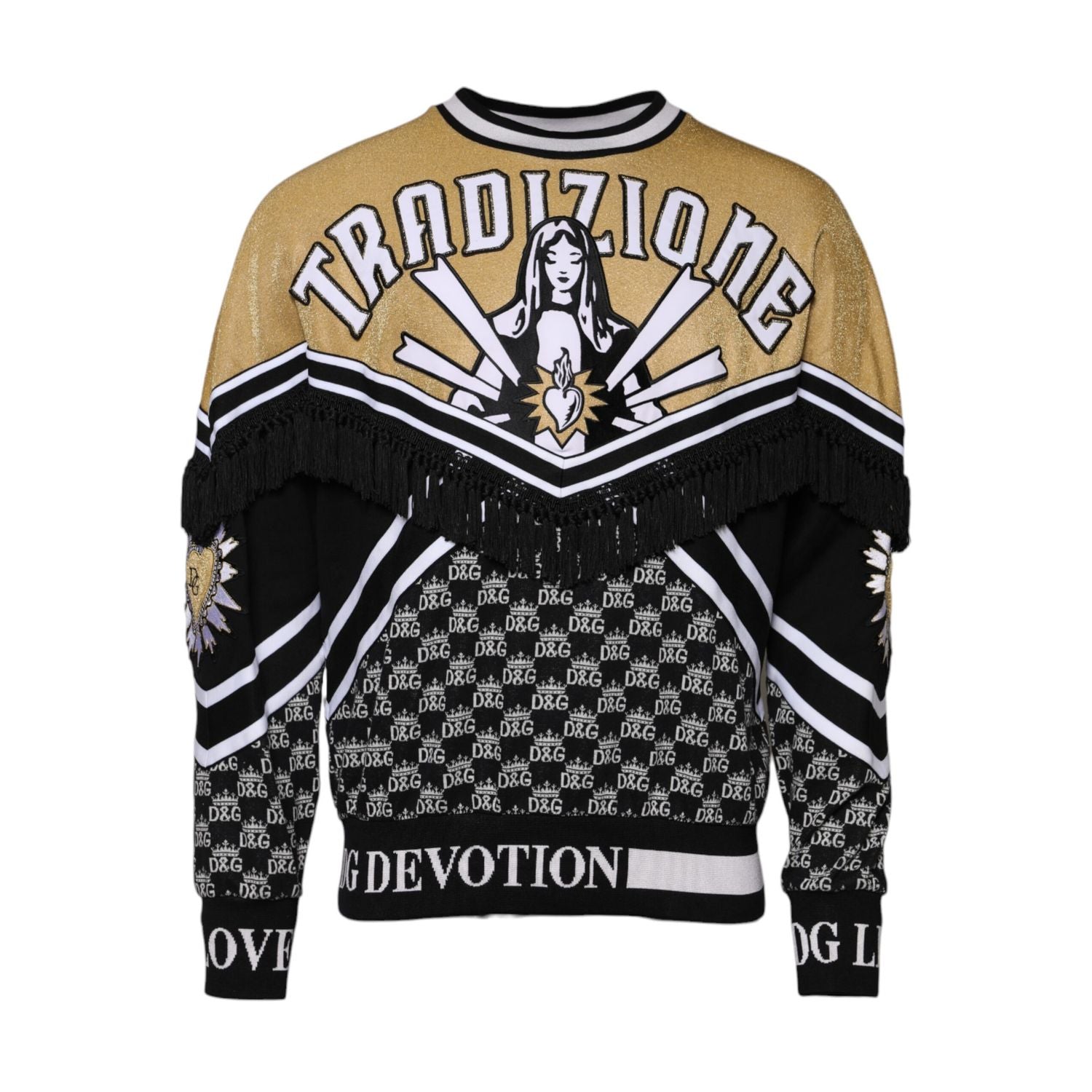 Dolce & Gabbana Multicolor Cotton Crew Neck Pullover Sweater