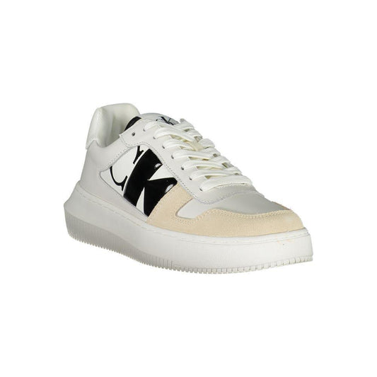 Calvin Klein Elegant White Lace-Up Sneakers with Contrast Detail 1728,67403481248,Calvin Klein,EU40/US10,New with tags,Shoes,Sneakers - Women - Shoes,White,Women,Women - Shoes Calvin Klein CA-28516-EU40/US10