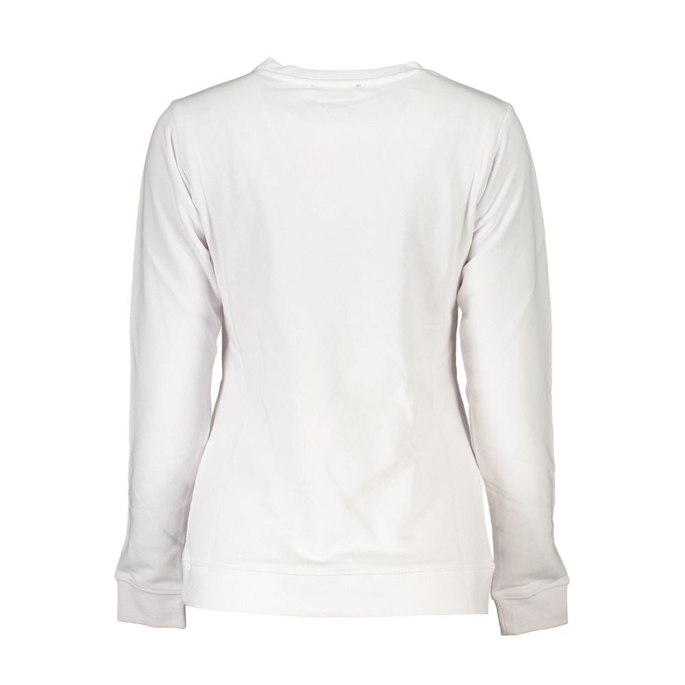 Cavalli Class White Cotton Sweatshirt Cavalli Class