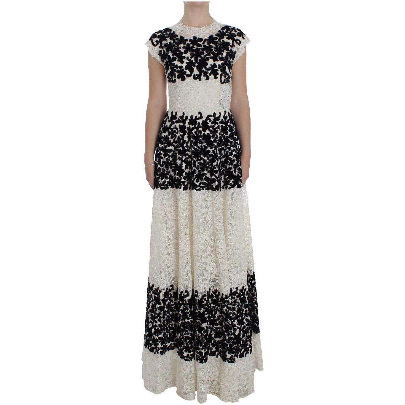 Dolce & Gabbana Floral Lace Ricamo Long Ball Maxi Dress Dolce & Gabbana