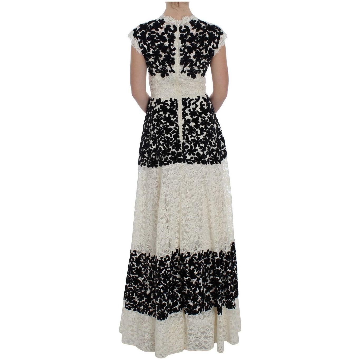 Dolce & Gabbana Floral Lace Ricamo Long Ball Maxi Dress Dolce & Gabbana