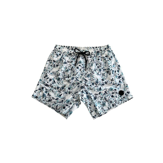 Trussardi Beachwear White Polyester Men Swim Shorts