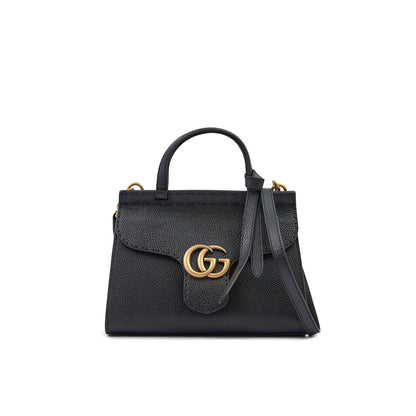 Gucci Black Leather GG Marmont Handbag Gucci