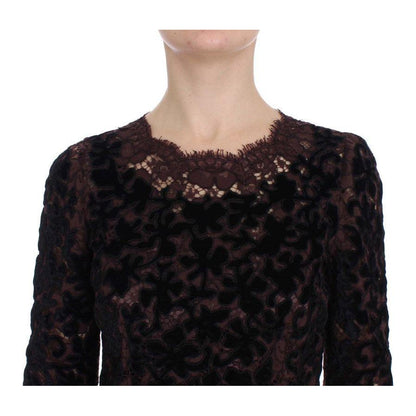 Dolce & Gabbana Purple Floral Lace Ricamo Maxi Dress Dolce & Gabbana