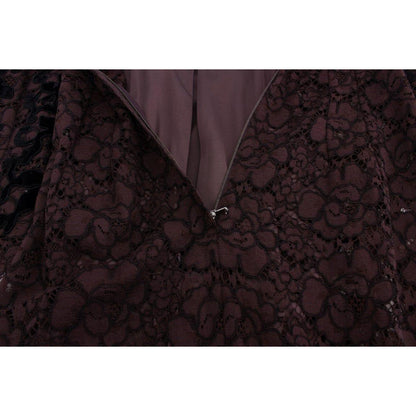 Dolce & Gabbana Purple Floral Lace Ricamo Maxi Dress Dolce & Gabbana