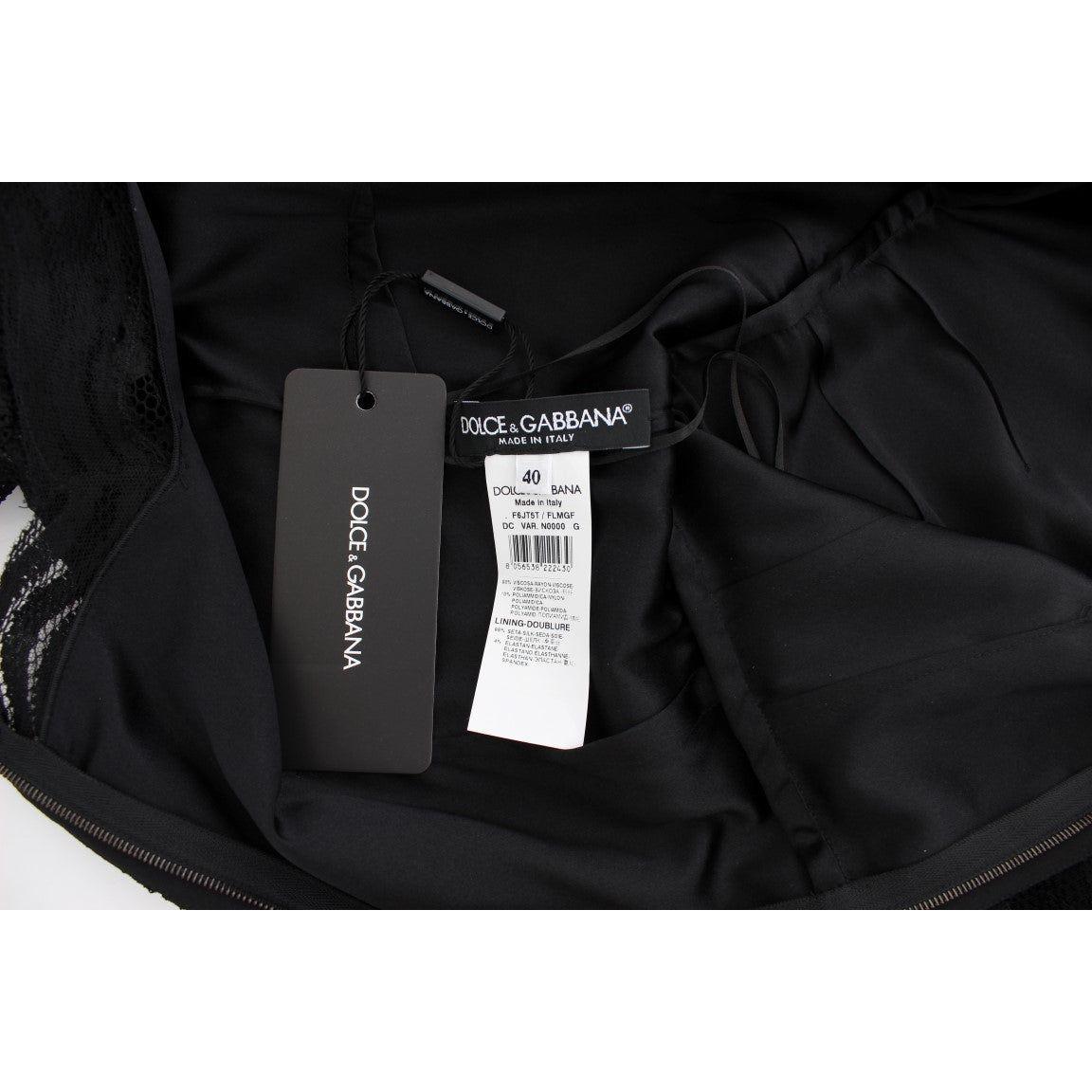 Dolce & Gabbana Black Floral Lace Long Ball Maxi Dress Dolce & Gabbana