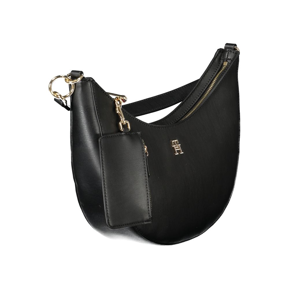 Tommy Hilfiger Black Polyurethane Women's Shoulder Bag