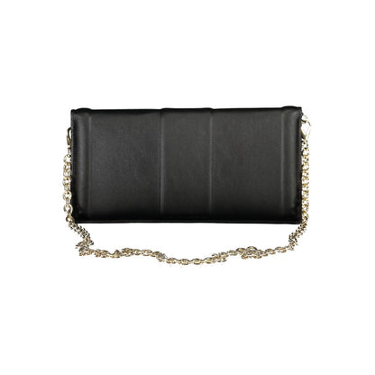 Mario Valentino Black Polyurethane Women Clutch