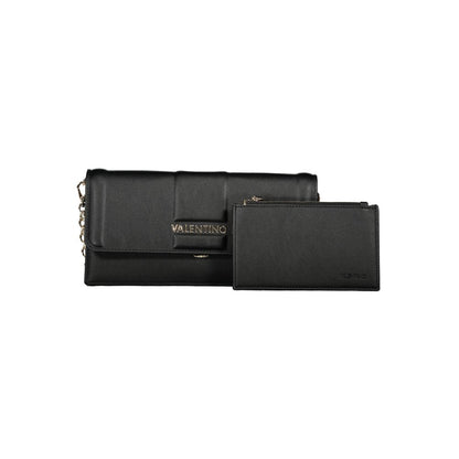Mario Valentino Black Polyurethane Women Clutch