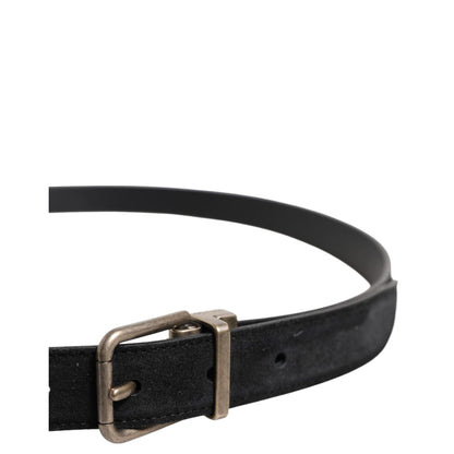 Dolce & Gabbana Black Calf Leather Classic Metal Buckle Belt