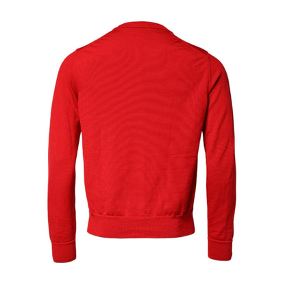 Dolce & Gabbana Red Eye Print Crew Neck Men Pullover Sweater