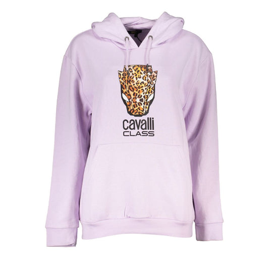 Cavalli Class Purple Cotton Sweatshirt Cavalli Class