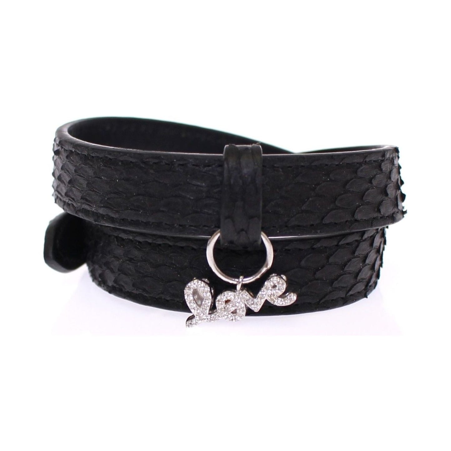 Nialaya Exquisite Black Snakeskin Silver Bracelet Bracelet Nialaya