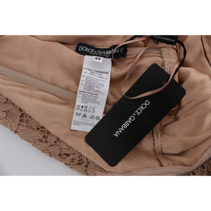 Dolce & Gabbana Pink Floral Lace Full Length Sheath Dress Dolce & Gabbana