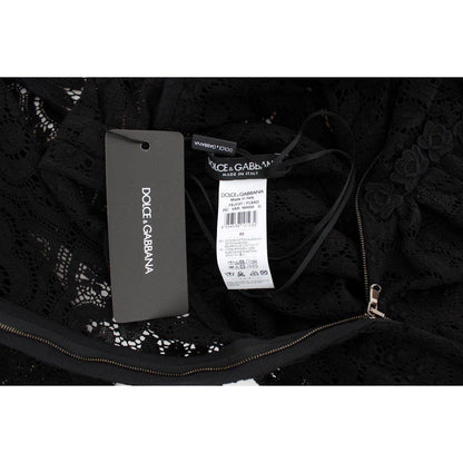 Dolce & Gabbana Black Ricamo Knitted Full Length Maxi Dress Dolce & Gabbana