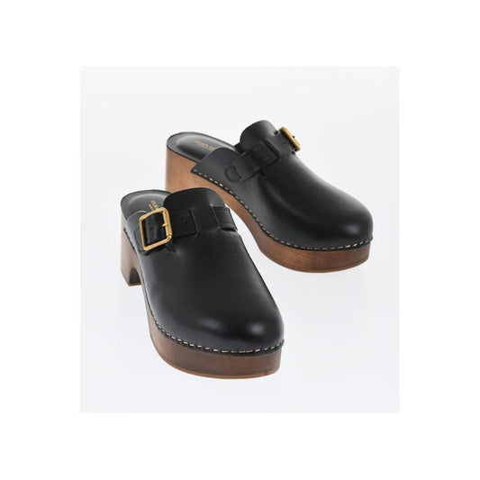 Golden Goose Golden Goose Leather PROVENCE Clogs with Golden Buckle Heel 6.5cm GO-P628794-EU40/US10