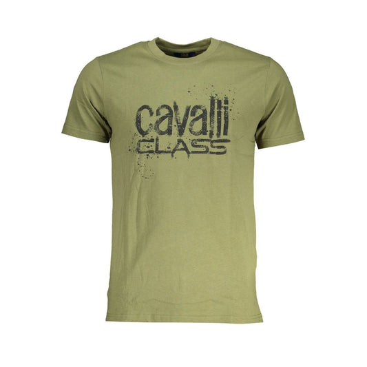 Cavalli Class Green Cotton T-Shirt Cavalli Class