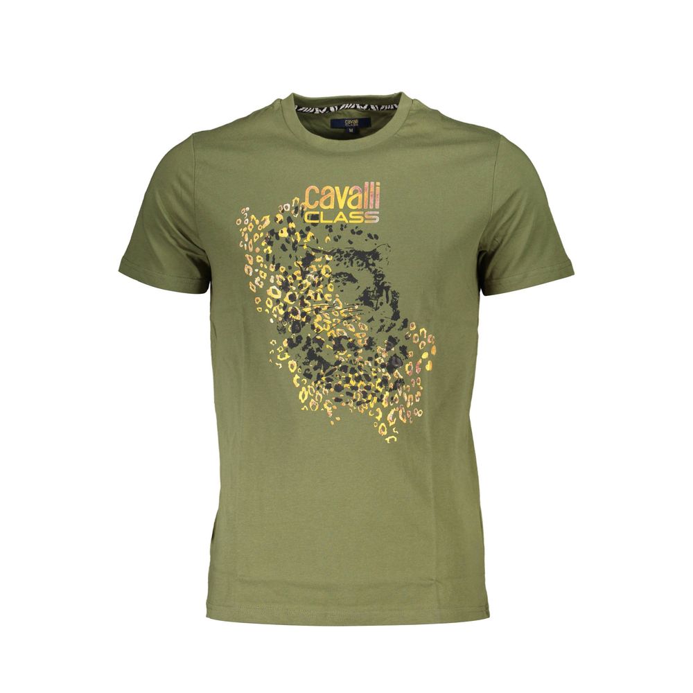 Cavalli Class Verde Cotton Men T-Shirt