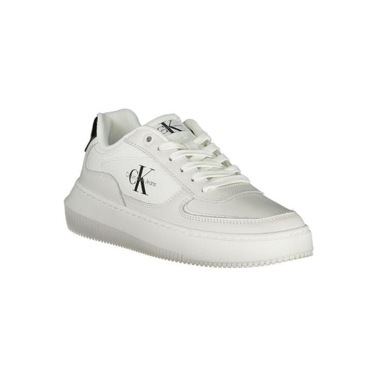 Calvin Klein Sleek White Lace-Up Sneakers with Contrast Details 1728,67403481248,Calvin Klein,EU36/US6,EU37/US7,EU38/US8,EU39/US9,EU40/US10,New with tags,Shoes,Sneakers - Women - Shoes,White,Women,Women - Shoes Calvin Klein CA-28512-EU37/US7