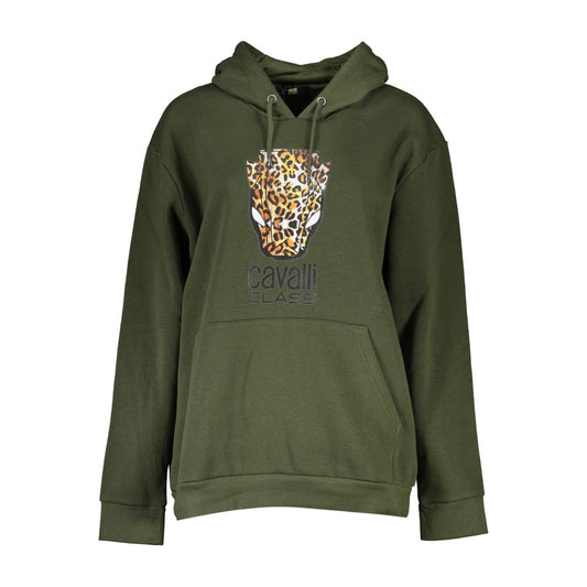 Cavalli Class Green Cotton Sweatshirt Cavalli Class