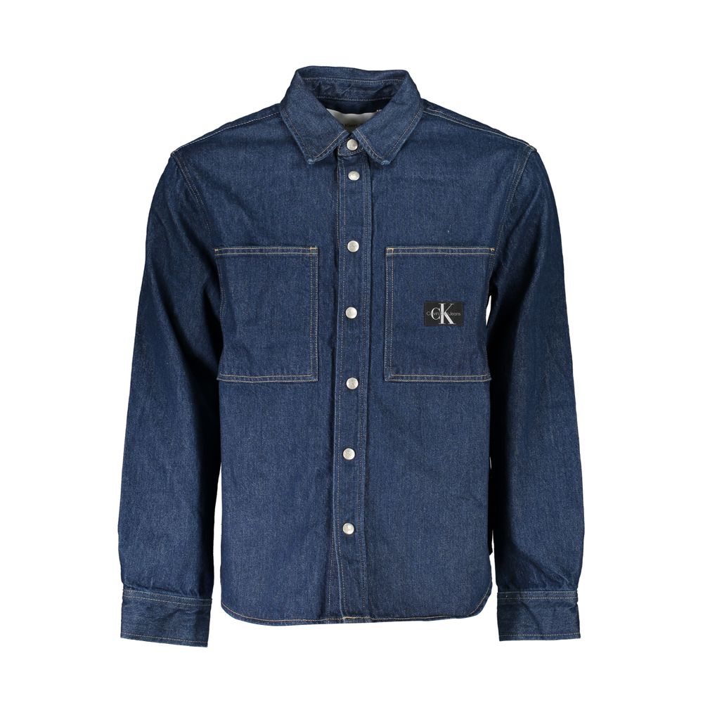 Calvin Klein Blu Cotton Men Jacket