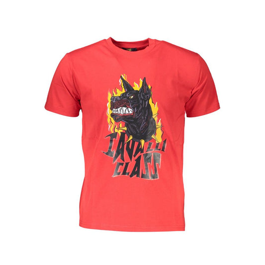 Cavalli Class Red Cotton T-Shirt Cavalli Class