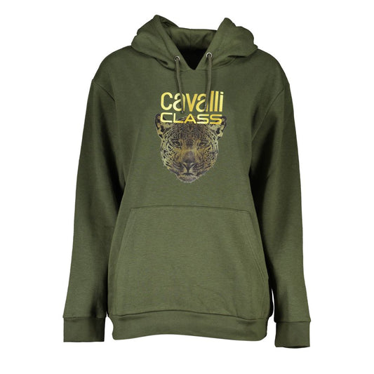 Cavalli Class Green Cotton Sweatshirt Cavalli Class