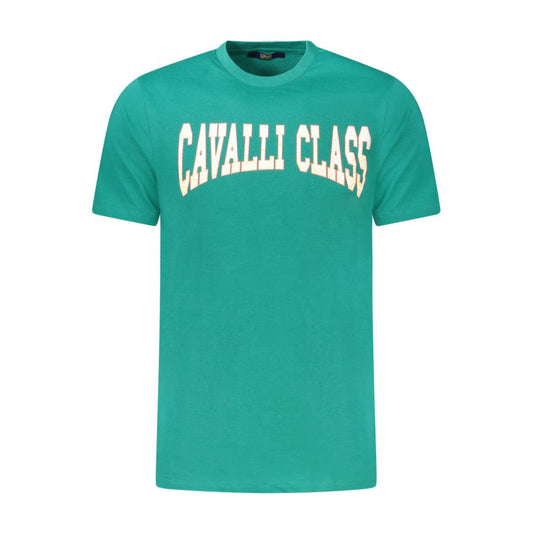 Cavalli Class Verde Cotton Men T-Shirt 1728,67403481248,Cavalli Class,Clothing,Green,L,M,Men,New with tags,T-Shirts - Clothing,T-Shirts - T-Shirts - Clothing,XL,XXL