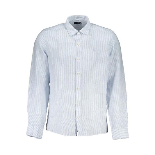 North Sails Light Blue Linen Men Shirt