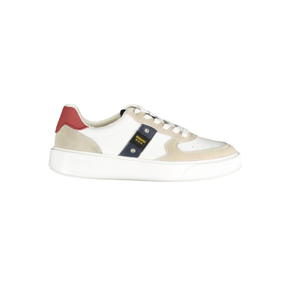 Blauer White Polyurethane Men Sneaker 1728,67403481248,Athletic - Sneakers - Shoes,Blauer,EU40/US7,EU41/US8,EU42/US9,EU43/US10,EU44/US11,EU45/US12,EU46,Men,New with tags,Shoes,Sneakers - Shoes,White