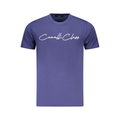 Cavalli Class Blu Cotton Men T-Shirt